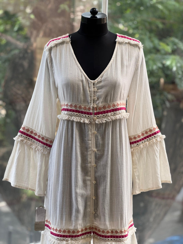White Mirror Work Tunic