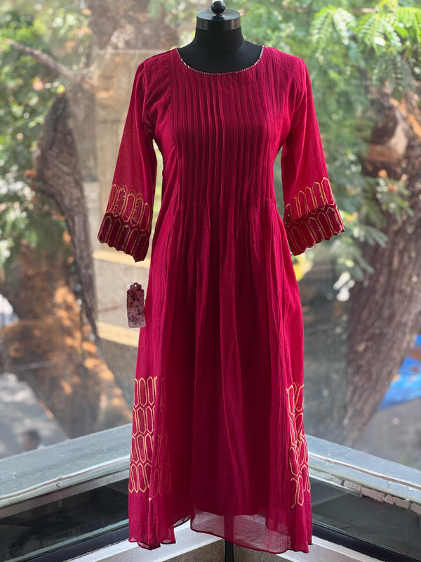 Maroon Pintux Yolk Suit Set