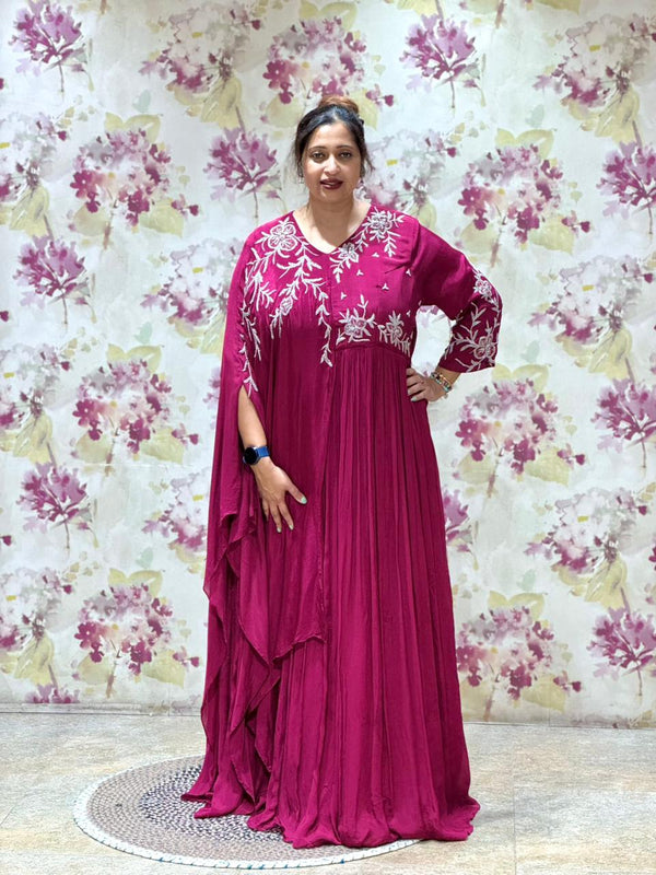 Purple Handwork Gown