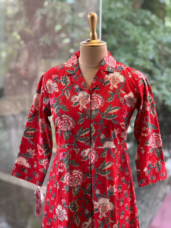 Red Floral Tunic