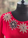 Red Embroidered Dupatta Set