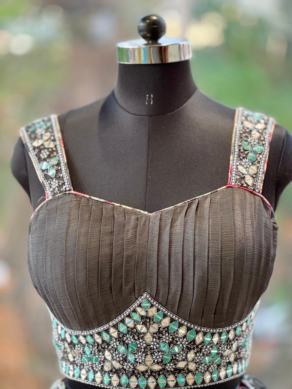 Black Floral Lehenga set