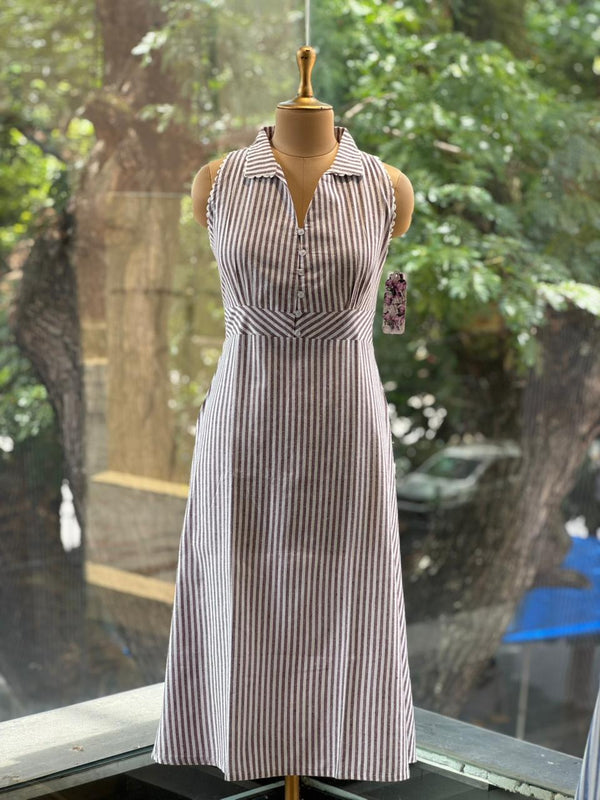White/Purple Stripes Tunic
