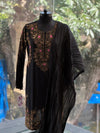 Black Gold Beads Work Suit