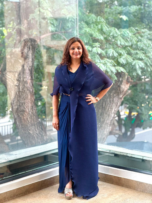 Navy Blue Crush Skirt Set