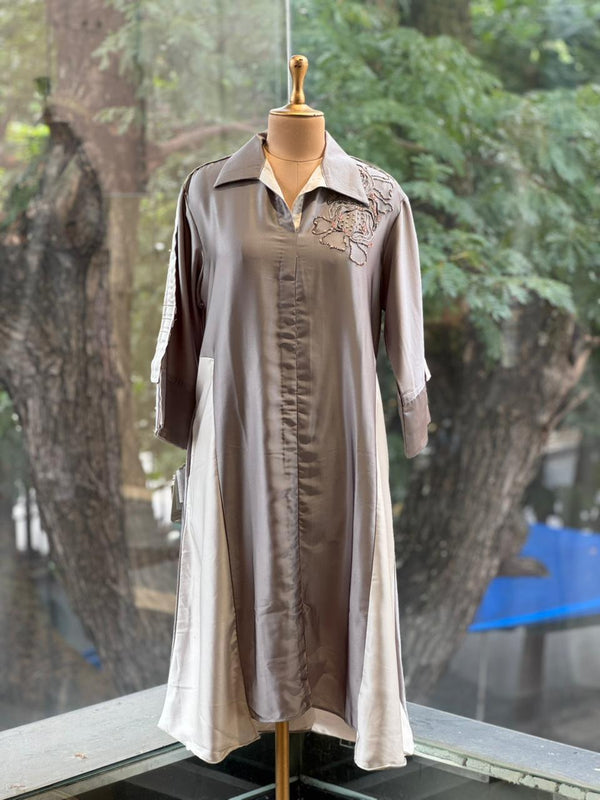 Grey Collared Neck Tunic