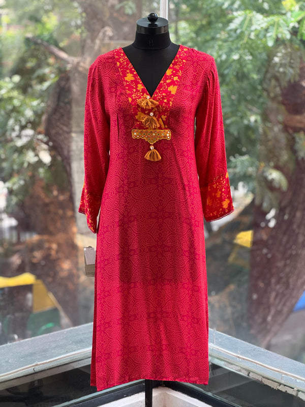 Red Lace V Neck Co Ord
