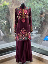 Wine Embroidered Suit