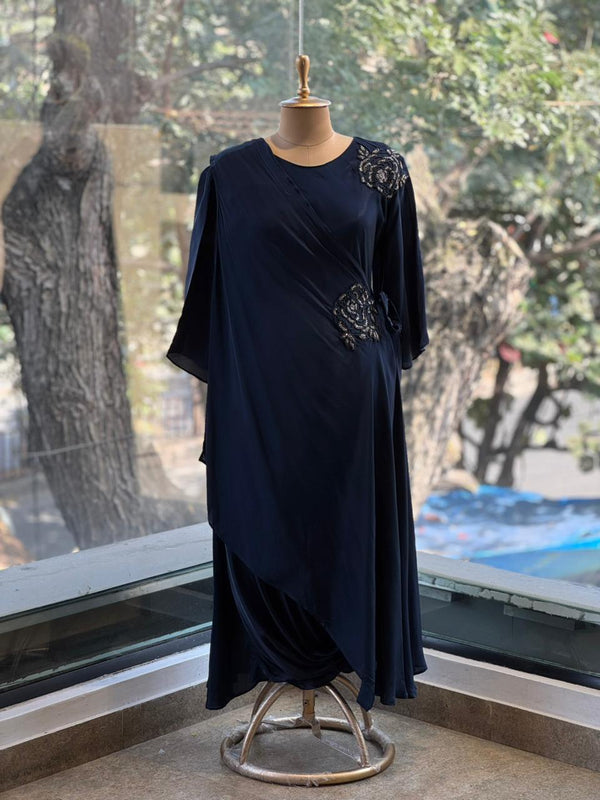 Dark Blue Tie Knot Tunic