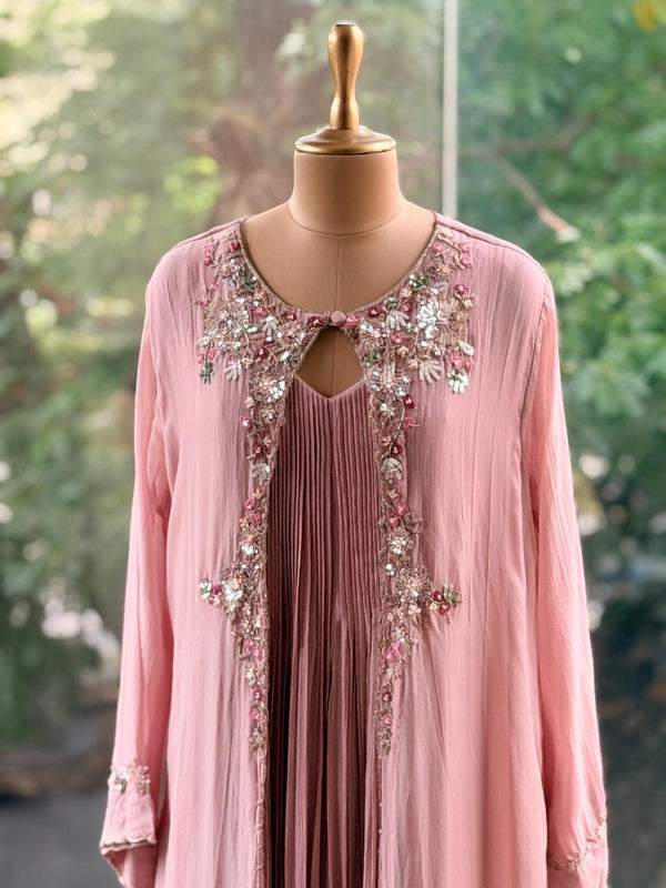 Pink Jacket Style Gown