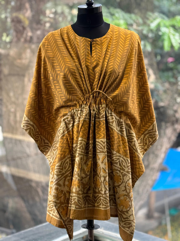 Yellow cotton kaftan