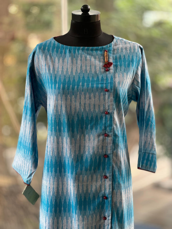Blue Ikkat Tunic