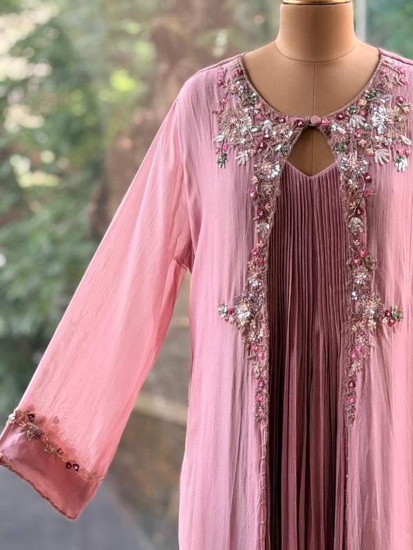 Pink Jacket Style Gown