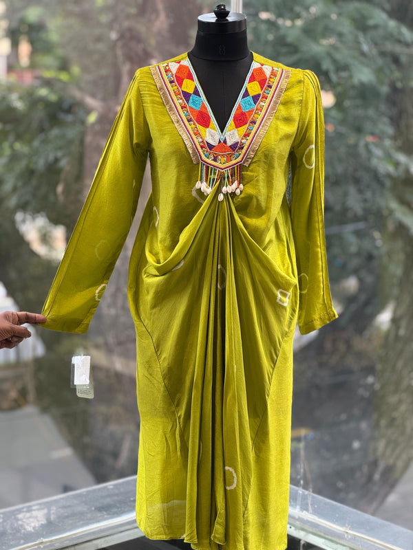 Green Front Pleated Co Ord