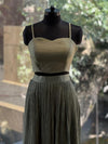 Green Shaded Crush Lehegna Set