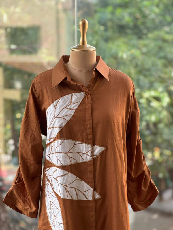 Brown Applique Tunic