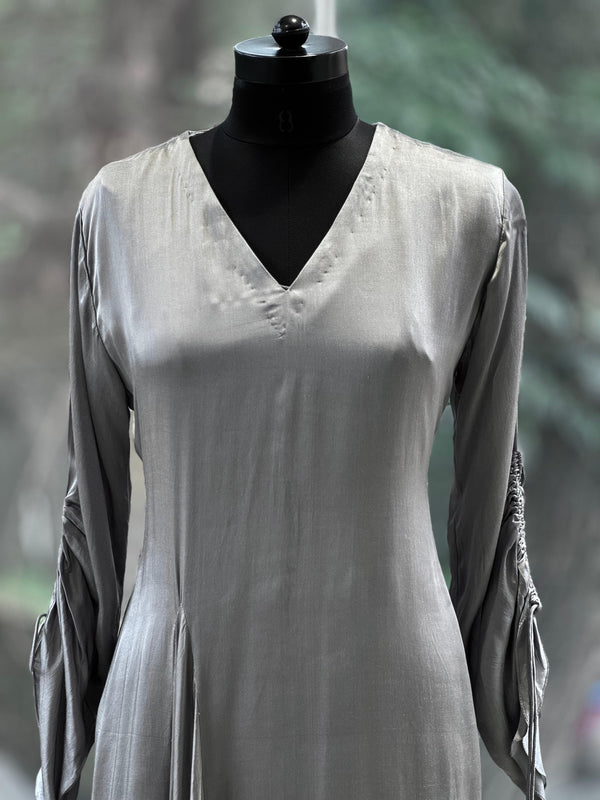 Gray V Neck Tunic