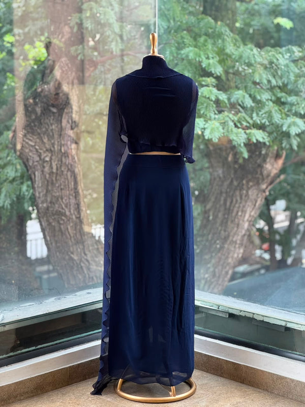 Navy Blue Crush Skirt Set