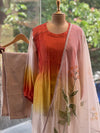 Orange Chanderi Silk Shaded Suit