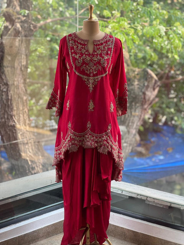Reddish Maroon Skirt Set