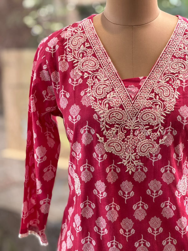 Pink Embroidered Tunic