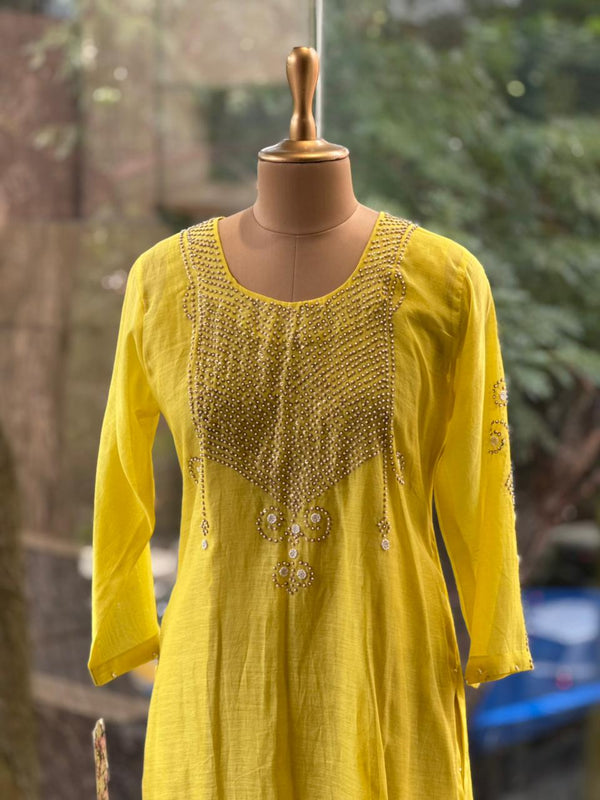 Yellow mul Knot Work Suit