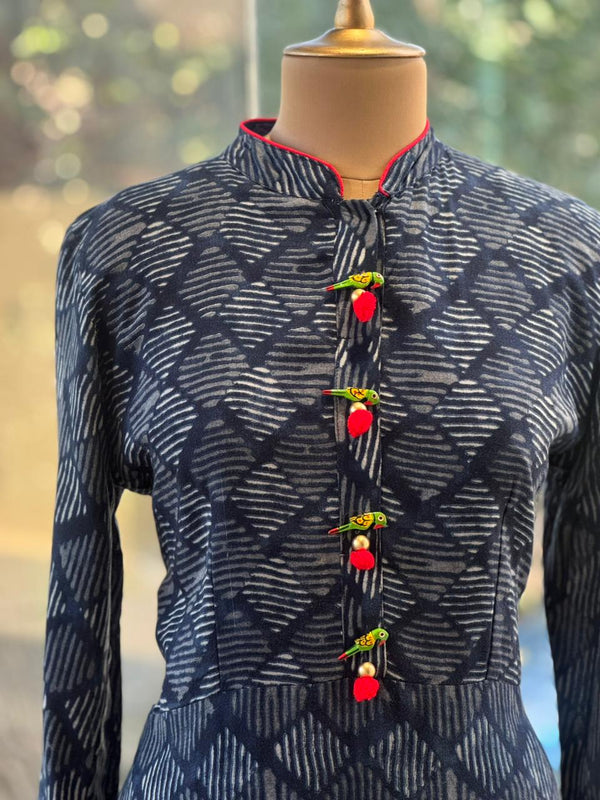Navy Blue Printed Tunic