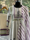 White Yolk Neck A-Line Suit Set