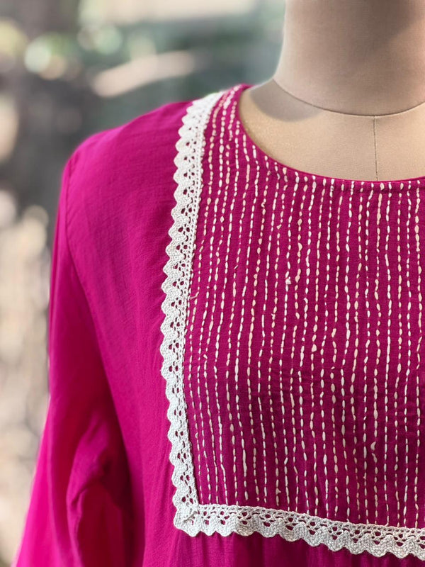 Rani Pink Dupatta Set