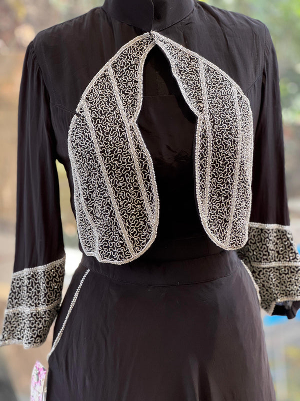Black Designer Made Lehenga Set
