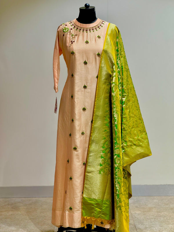 Peach Embroidered Gown
