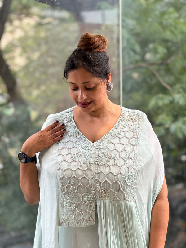 Pastel Blue Kaftan Style Gown