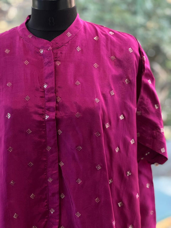 Purple Shirt Style Co Ord