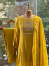Yellow Mul Chanderi Suit