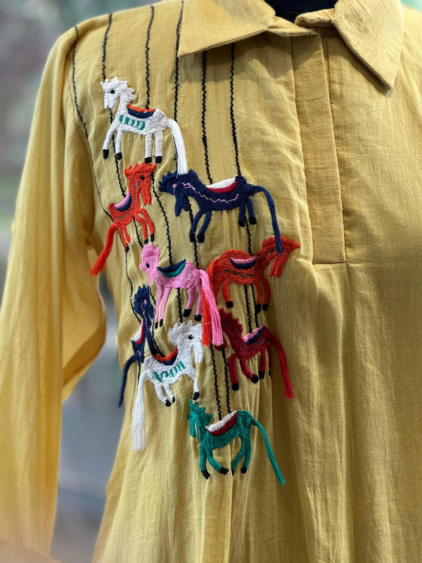 Yellow Embroidered Co ord