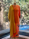 Orange Patch Work Dupatta Set