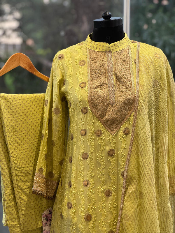 Lime Green Dupatta set