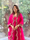 Pink Scallop Dupatta Set