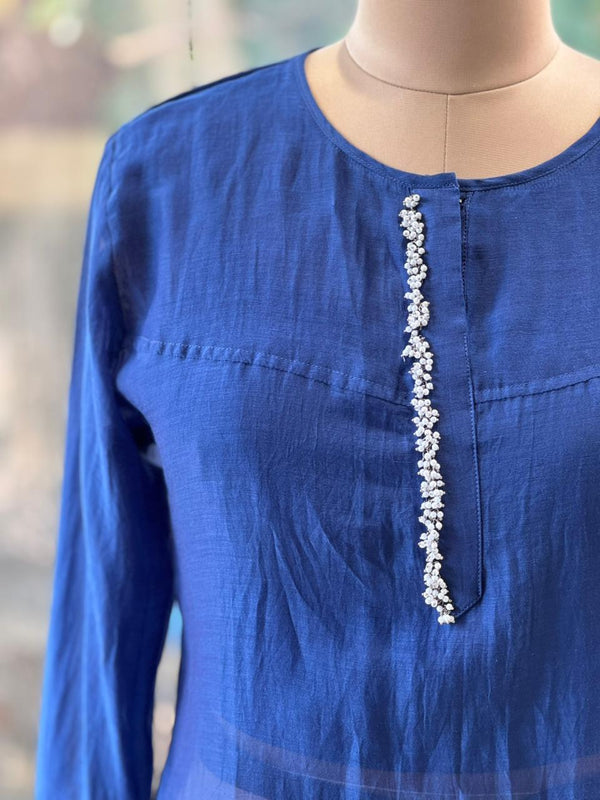 Blue Mul Suit with Shibori Dupatta
