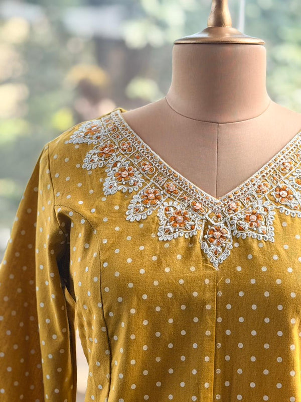 Yellow Dotted Co Ord