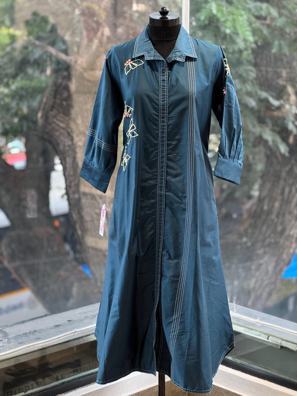 Teal blue tunic for women
