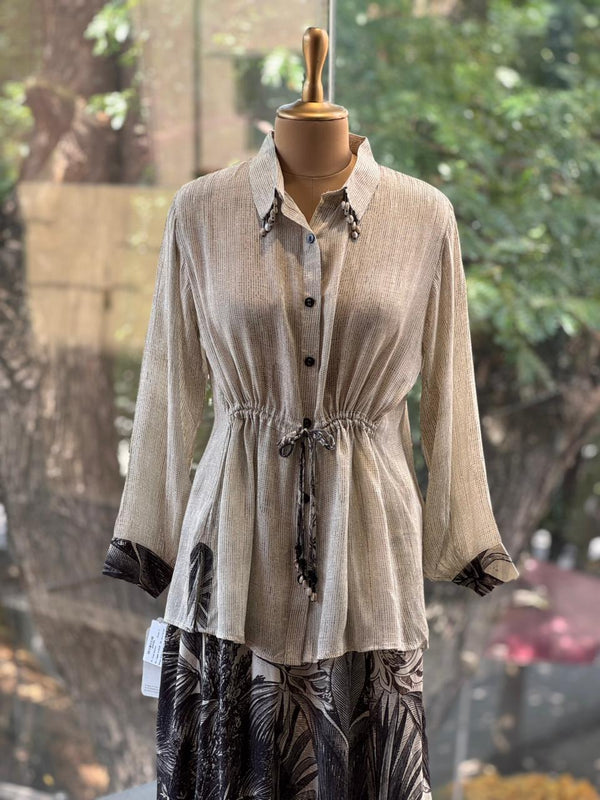 Half White Digital Print Palazzo Set
