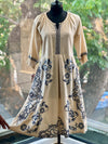 Off White Blue Embroidered Tunic