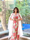 Pinkish Intricate Work Cape Set