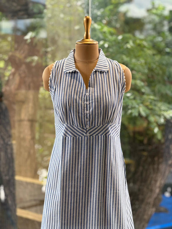 White/Blue Stripes Tunic