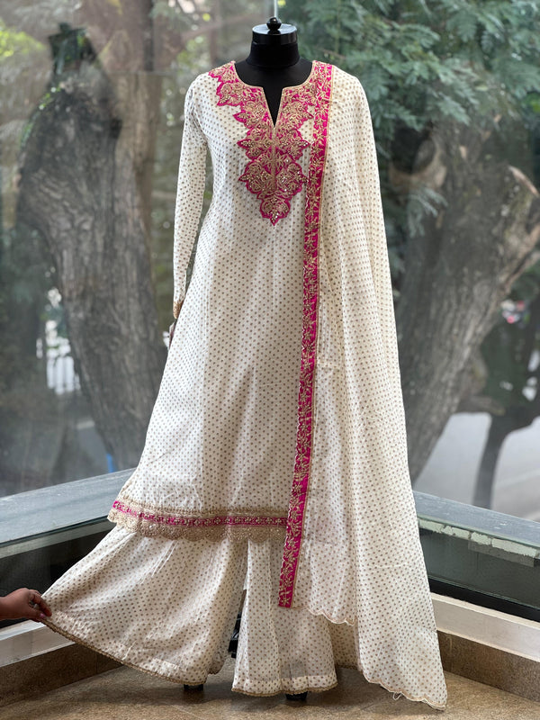 Cream Sharara Set