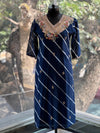 Blue Intricate yolk Suit set