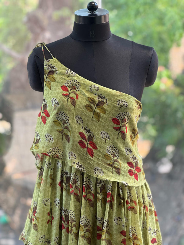Floral One Shoulder Dress