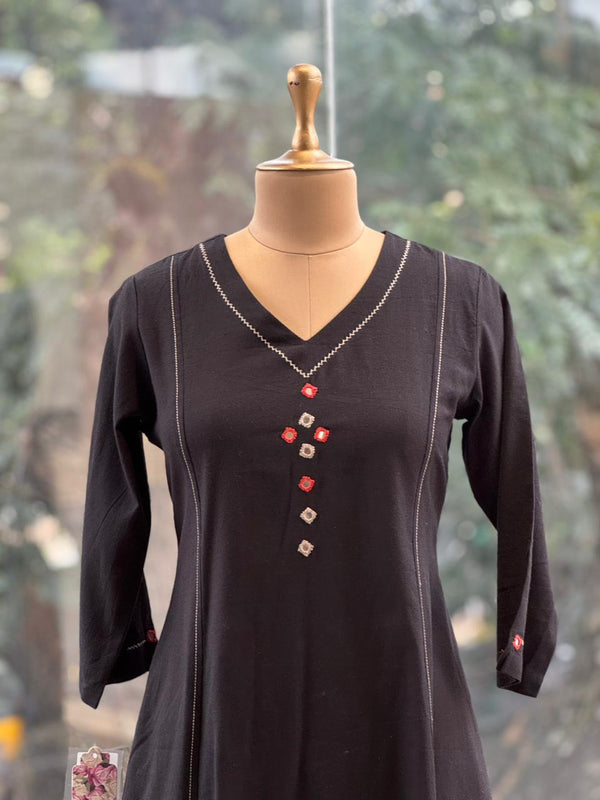 Black Printed Dupatta Set