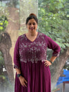 Purple Intricate Work Gown